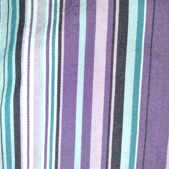 Liz & Co. Purple & Green Striped Long Sleeve Button Front Shirt Plus Size 1X - Picture 2 of 3